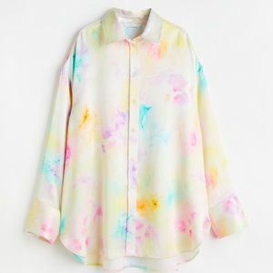 NWT H&M oversized button down blouse and pants set